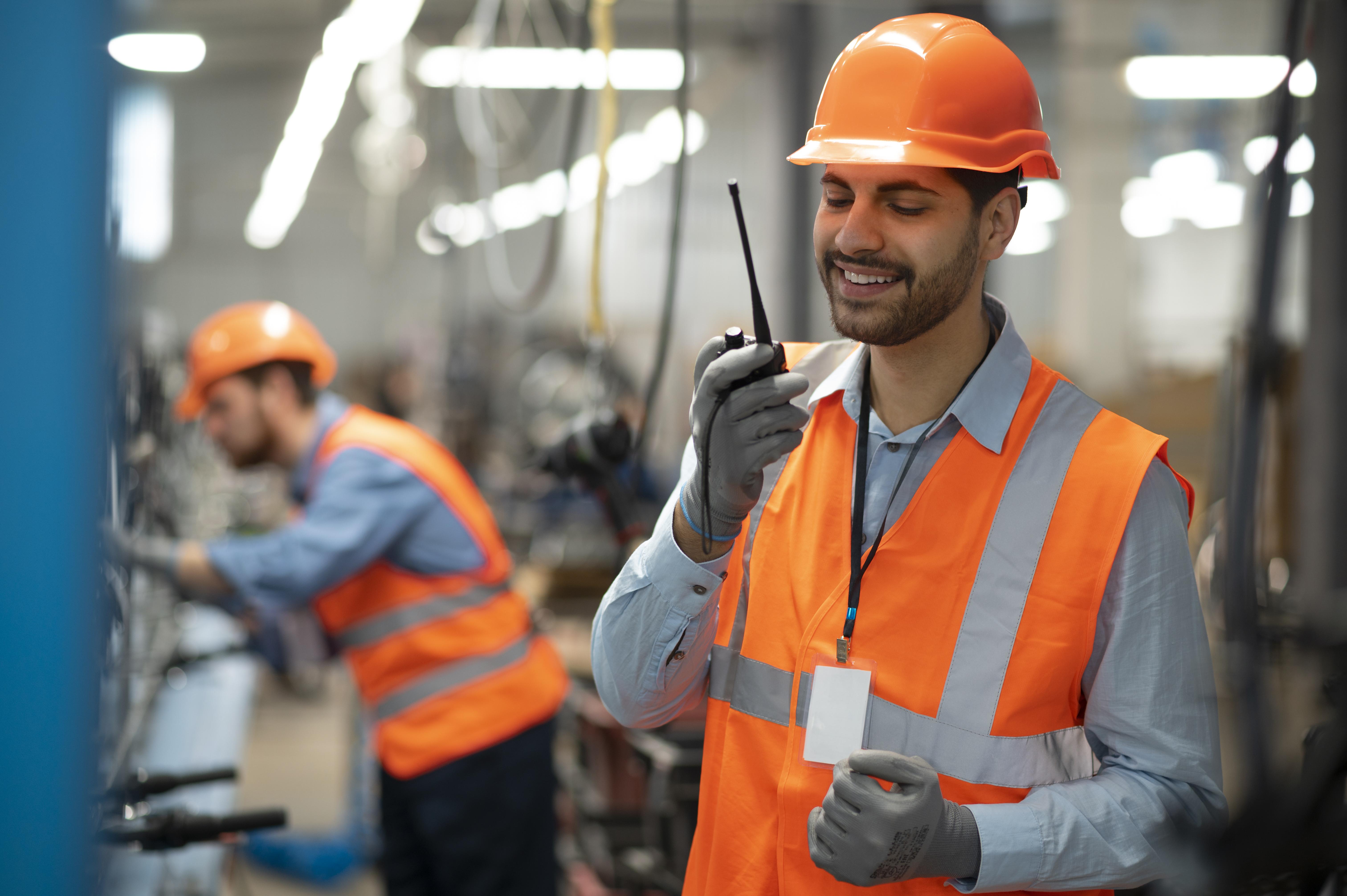 Man with digital radios