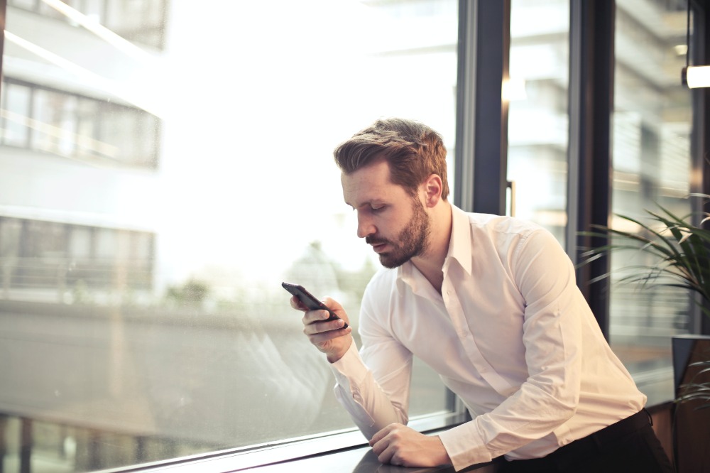 Man struggling with signal